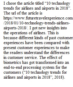 4.3 - Discussion Current Trends in the Airline Industry